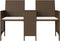 vidaXL - Tuinbank - 2-zits - met - tafel - en - voetenbanken - poly - rattan - bruin