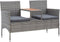 vidaXL - Tuinbank - 2-zits - met - tafeltje - 143 - cm - poly - rattan - grijs