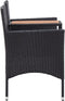 vidaXL - Tuinbank - 2-zits - met - tafeltje - 143 - cm - poly - rattan - zwart