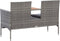 vidaXL - Tuinbank - 2-zits - met - tafeltje - 143 - cm - poly - rattan - grijs