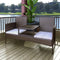 vidaXL - Tuinbank - 2-zits - met - tafeltje - poly - rattan - bruin