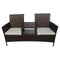 vidaXL - Tuinbank - 2-zits - met - tafeltje - poly - rattan - bruin