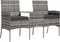 vidaXL - Tuinbank - 2-zits - met - tafeltje - poly - rattan - antracietkleurig