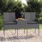 vidaXL - Tuinbank - 2-zits - met - tafeltje - poly - rattan - antracietkleurig