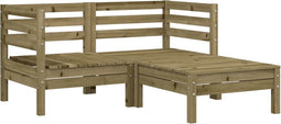 vidaXL - Tuinbank - 2-zits - met - voetenbank - geïmpregneerd - hout