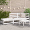 vidaXL - Tuinbank - 2-zits - met - voetenbank - massief - grenenhout - wit