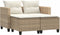 vidaXL - Tuinbank - 2-zits - met - voetenbanken - poly - rattan - beige