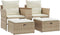 vidaXL - Tuinbank - 2-zits - met - voetenbanken - poly - rattan - beige