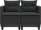 vidaXL - Tuinbank - 2-zits - met - voetenbanken - poly - rattan - zwart