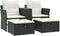 vidaXL - Tuinbank - 2-zits - met - voetenbanken - poly - rattan - zwart