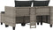 vidaXL - Tuinbank - 2-zits - met - voetenbanken - poly - rattan - grijs