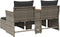 vidaXL - Tuinbank - 2-zits - met - voetenbanken - poly - rattan - grijs