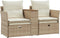 vidaXL - Tuinbank - 2-zits - met - voetenbanken - poly - rattan - beige