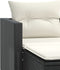 vidaXL - Tuinbank - 2-zits - met - voetenbanken - poly - rattan - zwart