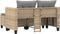 vidaXL - Tuinbank - 2-zits - met - voetenbanken - poly - rattan - beige