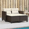 vidaXL - Tuinbank - 2-zits - met - voetenbanken - poly - rattan - bruin