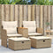 vidaXL - Tuinbank - 2-zits - met - voetenbanken - poly - rattan - beige