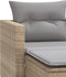 vidaXL - Tuinbank - 2-zits - met - voetenbanken - poly - rattan - beige
