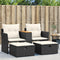 vidaXL - Tuinbank - 2-zits - met - voetenbanken - poly - rattan - zwart