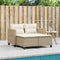 vidaXL - Tuinbank - 2-zits - met - voetenbanken - poly - rattan - beige