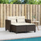 vidaXL - Tuinbank - 2-zits - met - voetenbanken - poly - rattan - bruin