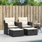 vidaXL - Tuinbank - 2-zits - met - voetenbanken - poly - rattan - zwart