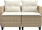 vidaXL - Tuinbank - 2-zits - met - voetenbanken - poly - rattan - beige
