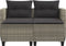 vidaXL - Tuinbank - 2-zits - met - voetenbanken - poly - rattan - lichtgrijs