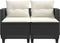 vidaXL - Tuinbank - 2-zits - met - voetenbanken - poly - rattan - zwart