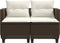 vidaXL - Tuinbank - 2-zits - met - voetenbanken - poly - rattan - bruin