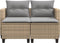 vidaXL - Tuinbank - 2-zits - met - voetenbanken - poly - rattan - beige