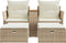 vidaXL - Tuinbank - 2-zits - met - voetenbanken - poly - rattan - beige