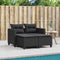vidaXL - Tuinbank - 2-zits - met - voetenbanken - poly - rattan - zwart