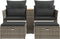 vidaXL - Tuinbank - 2-zits - met - voetenbanken - poly - rattan - grijs