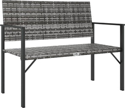 vidaXL - Tuinbank - 2-zits - poly - rattan - grijs