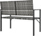 vidaXL - Tuinbank - 2-zits - poly - rattan - grijs
