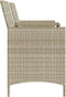 vidaXL - Tuinbank - 2-zits - tafel - en - voetenbanken - poly - rattan - lichtgrijs