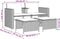 vidaXL - Tuinbank - 2-zits - tafel - en - voetenbanken - poly - rattan - lichtgrijs