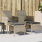 vidaXL - Tuinbank - 2-zits - tafel - en - voetenbanken - poly - rattan - lichtgrijs