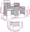 vidaXL - Tuinbank - 2-zits - tafel - en - voetenbanken - poly - rattan - lichtgrijs