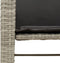 vidaXL - Tuinbank - 2-zits - tafel - en - voetenbanken - poly - rattan - lichtgrijs