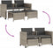 vidaXL - Tuinbank - 2-zits - tafel - en - voetenbanken - poly - rattan - lichtgrijs