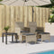 vidaXL - Tuinbank - 2-zits - tafel - en - voetenbanken - poly - rattan - lichtgrijs