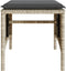 vidaXL - Tuinbank - 2-zits - tafel - en - voetenbanken - poly - rattan - lichtgrijs