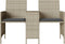 vidaXL - Tuinbank - 2-zits - tafel - en - voetenbanken - poly - rattan - lichtgrijs