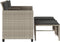 vidaXL - Tuinbank - 2-zits - tafel - en - voetenbanken - poly - rattan - lichtgrijs