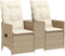 vidaXL - Tuinbank - 2-zits - verstelbaar - met - tafel - poly - rattan - beige