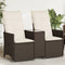 vidaXL - Tuinbank - 2-zits - verstelbaar - met - tafel - poly - rattan - bruin