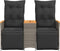 vidaXL - Tuinbank - 2-zits - verstelbaar - met - tafel - poly - rattan - grijs