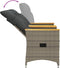 vidaXL - Tuinbank - 2-zits - verstelbaar - met - tafel - poly - rattan - grijs